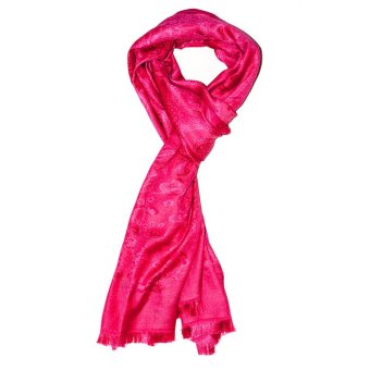 Mehar Collection Silk Jacquard Scarves Pashmina Pink  