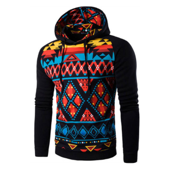 Men Casual Coat Sweater Jacket Hooded Hoodies(Black) - intl  