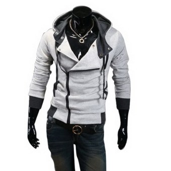 Men Casual Slim Fit Hoodies Hooded Coat Jacket Tops Sweatshirt Overcoat Outwear White- - intl  