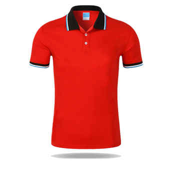 Men Casual Sports Color Blocking Button Short Sleeve Polo Shirt(R-B) - Intl  