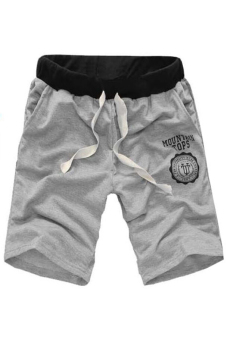 Men Cotton Slim Breathable Sport Shorts (Grey)  