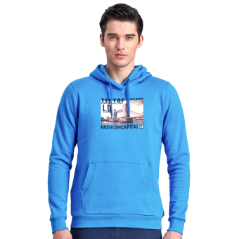 Men Outdoor Sports Pullover Hoodie Sweatshirt Coat Long Sleeve Hiking Mountain Hooded Shirts Tops Spring Autumn – blue  