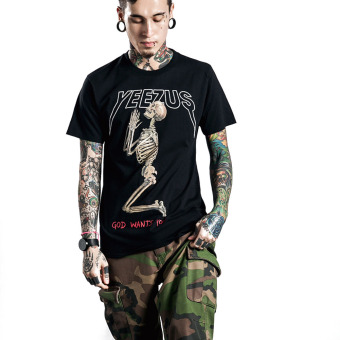 Men Skull Bones Hip Hop T-shirt - Intl  