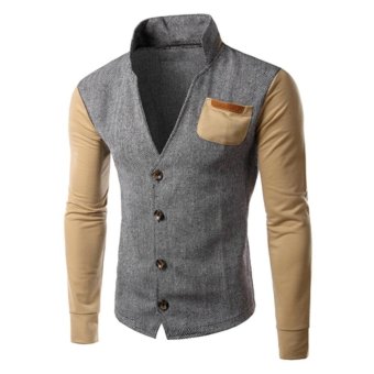 Men Slim Fit Button Suit Business Blazers Coat Jacket - intl  