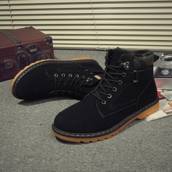 Men Winter Boots 2016 New PU Leather Warm Boots (Black) - intl  