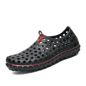 Men's Beach Shoes Summer Casual Shoes Mesh Sandals-Black - intl  