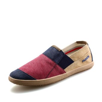 Men's Casual Shoes Canvas Shoes Slip-on Loafers Driving Shoes Comfortable Walking Shoes Red - intl  