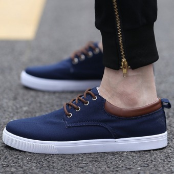Men's casual shoes canvas shoes student Navy Blue  