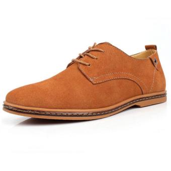 Men's casual shoes large size shoes leather men shoes?Yellow? - intl  
