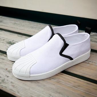 Men's casual shoes, moccasin - gommino,soft and comfortable, young man?Shells lovers canvas shoes(white) - intl  