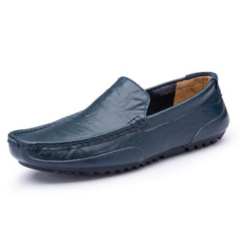 Men's explosion models Peas shoes loafers fashion shoes (blue) - intl  