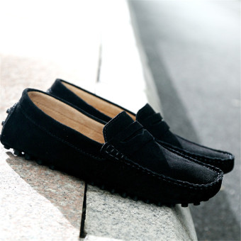 Men's Fashion Casual Suede Slip-ons Male Peas Shoes ?Black? - Intl  