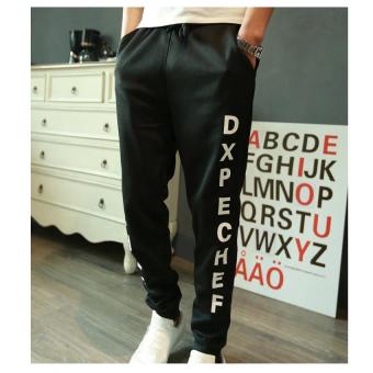 'Men''s Fashion Print Harlan Pants Trousers-Black - intl'  