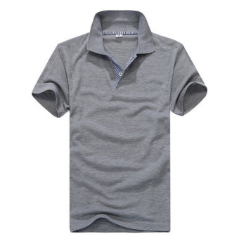 Men's Grid Collar Polo Shirt (Grey)  