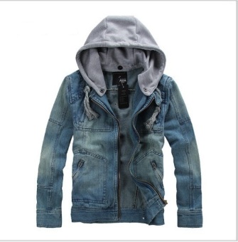 Men's Hoodie Jeans Jacket hooded denim coat  