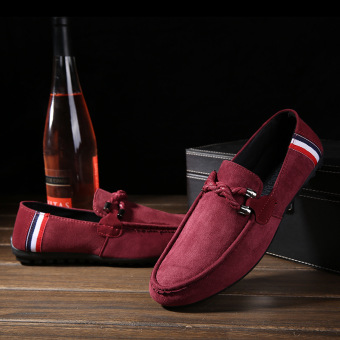 Men's Shoes Casual Slip-Ones Loafer Sneaker (Red) - intl  