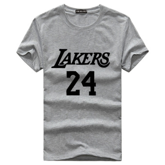 Men's Short-sleeves O-neck Printing "Lakers 24" T-shirt (Grey)  