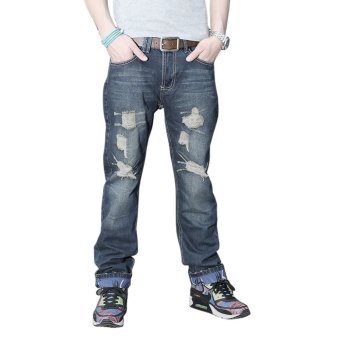 Men's Slim Fit Straight Jeans(Blue)  