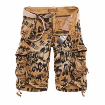 Men's Summer Casual Loose Camouflage Sport Cargo Shorts Pants (Yellow) - intl  