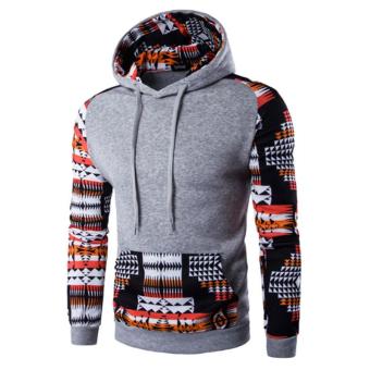 Mens Sweatshirts Sweater Jacket Hooded Hoodies Tops(Light gray)M - intl  
