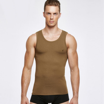 Men's Tank Top Slim Fit Vest Modal Fabrics Soft and Comfortable Classic Vest (ArmyGreen) - intl  