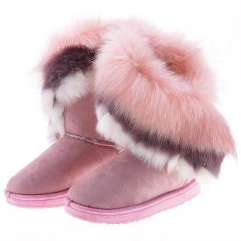 MG Autumn Winter Snow Boots Synthetic Fur Shoes (Pink) - intl  