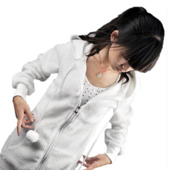 MG Bunny Ears Warm Sherpa Hoodie Jacket tops Outerwear (White) - intl  