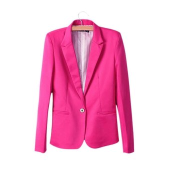 MG Candy Color Basic Coat Slim Suit Jacket Blazer (Rose Red) - intl  