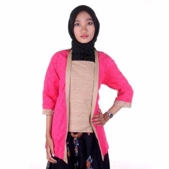Mila Style Baju Kebaya Batik Kutubaru Kombinasi Embos & Lurik - Multicolor  