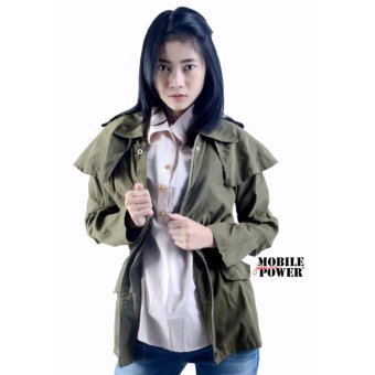 Mobile Power Ladies Parka Jacket - Army Green L7113  