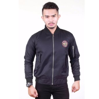 Mr.Bee Air Force Pilot Patches Bomber Jacket - Black  