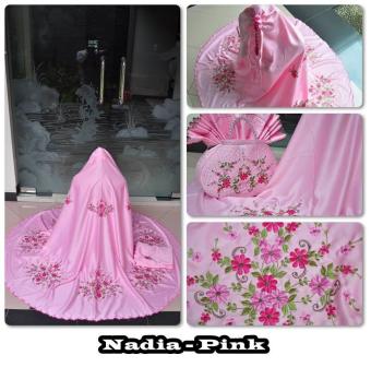 Mukena Bordir Velvet Nadia - Pink  