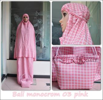 Mukena Rayon Bali Monocrom 03 Pink  