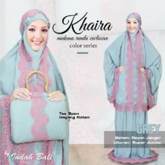Mukena Renda Indah Bali Exclusive Color Series Khaira Grey  