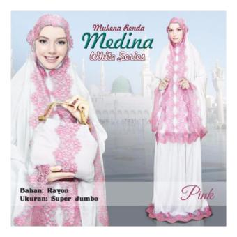 Mukena Renda Medina Exclusive Off White [ Pink ]  