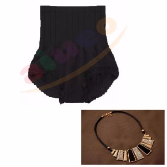 Munafie Slim Pant Celana Korset (All Size ) - Random Color Free Gothic Diamante Hollow Kalung Wanita - Hitam  