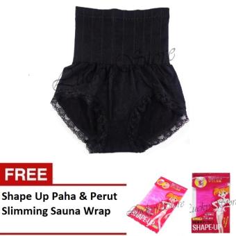 Munafie Slim Pant Celana Korset - Celana Pelangsing Tubuh - Black - Free Shape Up Perut dan Paha  