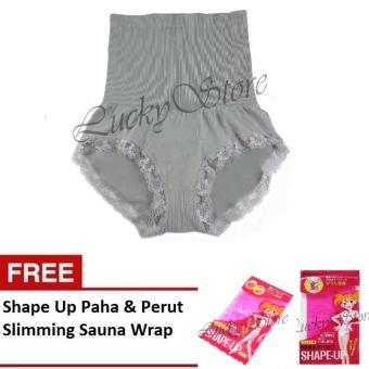 Munafie Slim Pant Celana Korset - Celana Pelangsing Tubuh - Grey - Free Shape Up Perut dan Paha  