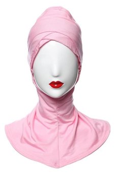 Muslim Comfortable Under Scarf Inner Cap Hat Hijab Neck Cover Headwear (Khaki)  