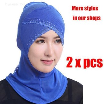 Muslim Headscarf  Muslim Lace Hijab Women Inner Cap - Blue - intl  