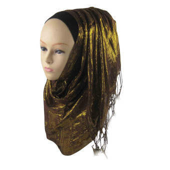 Muslim Islamic Gold Thread Hijab For Women MSL014-7# (Intl)  