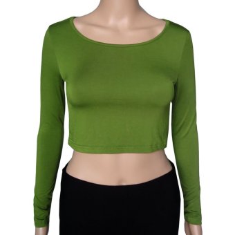 Muslim Long Sleeve Half-length T shirt for Women Free Size (Army Green) (Intl)  