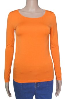 Muslim Long Sleeve Half-length T shirt for Women (Orange) (Intl)  