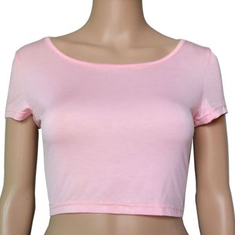 Muslim Short Sleeve Half-length T shirt for Women (Pink) (Intl)  
