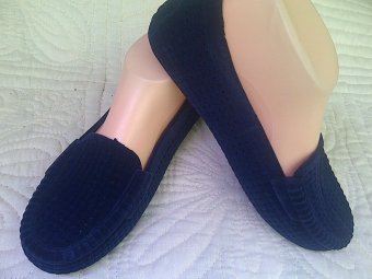 Myanka Jelly Shoes Flat Beludru (Navy Blue)  