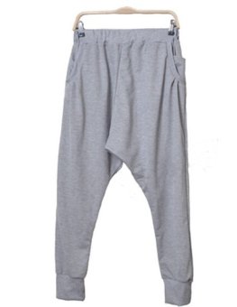 New 2015 Men Women Lovers Fashion Sweatpants Dancing Hip Hop Harem Pants Drop Crotch Casual Trousers Grey Color M L XL  