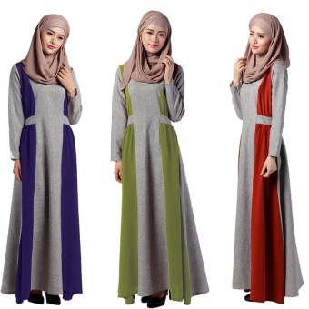 New Abaya Muslim Dress Turkish women clothing Islamic clothes Turkey Jilbabs and Abayas Robe Musulmane Pullover Dresses Vestidos(blue)  
