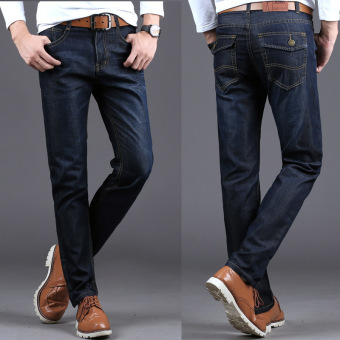 New Arrival Mens Designer Jeans Luxury Classic Slim Fit Casual Jeans Pant Men Fashion Straight Denim Biker Jeans Men Pants -dark blue  