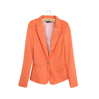 New Fashion Candy Color Slim Single Breasted Blazer Suit Coat Jackets Ladies Basic Business Suit for Women LZ-016 (Orange) - intl  