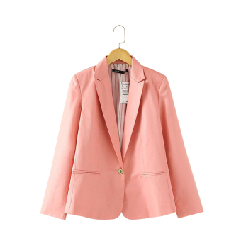 New Fashion Candy Color Slim Single Breasted Blazer Suit Coat Jackets Ladies Basic Business Suit for Women LZ-016 (Pink) - intl  